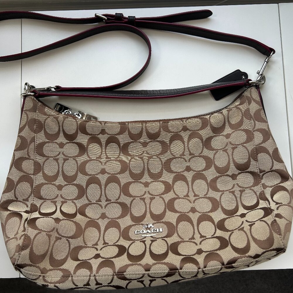 Coach 'Celeste' Hobo Bag-Plum Strap